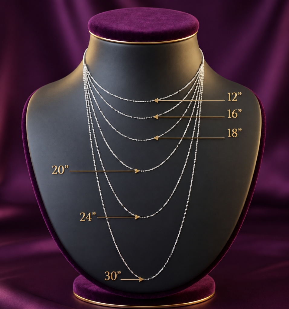 Necklace & Chain Length Visual Guide